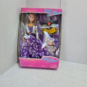 Girls Simba Steffi and Li'l Friend Dolls Purple Silver One Size